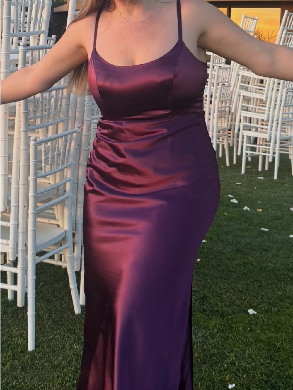 Make You Shine Dark Purple Satin Mermaid Maxi Dress